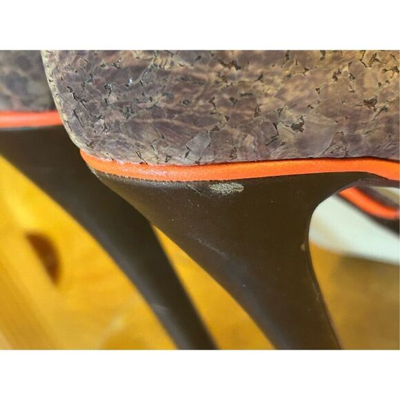 JUST FABULOUS Size 8 5.25" Heel 1.5" Platform Cork Shoes - Picture 6 of 9